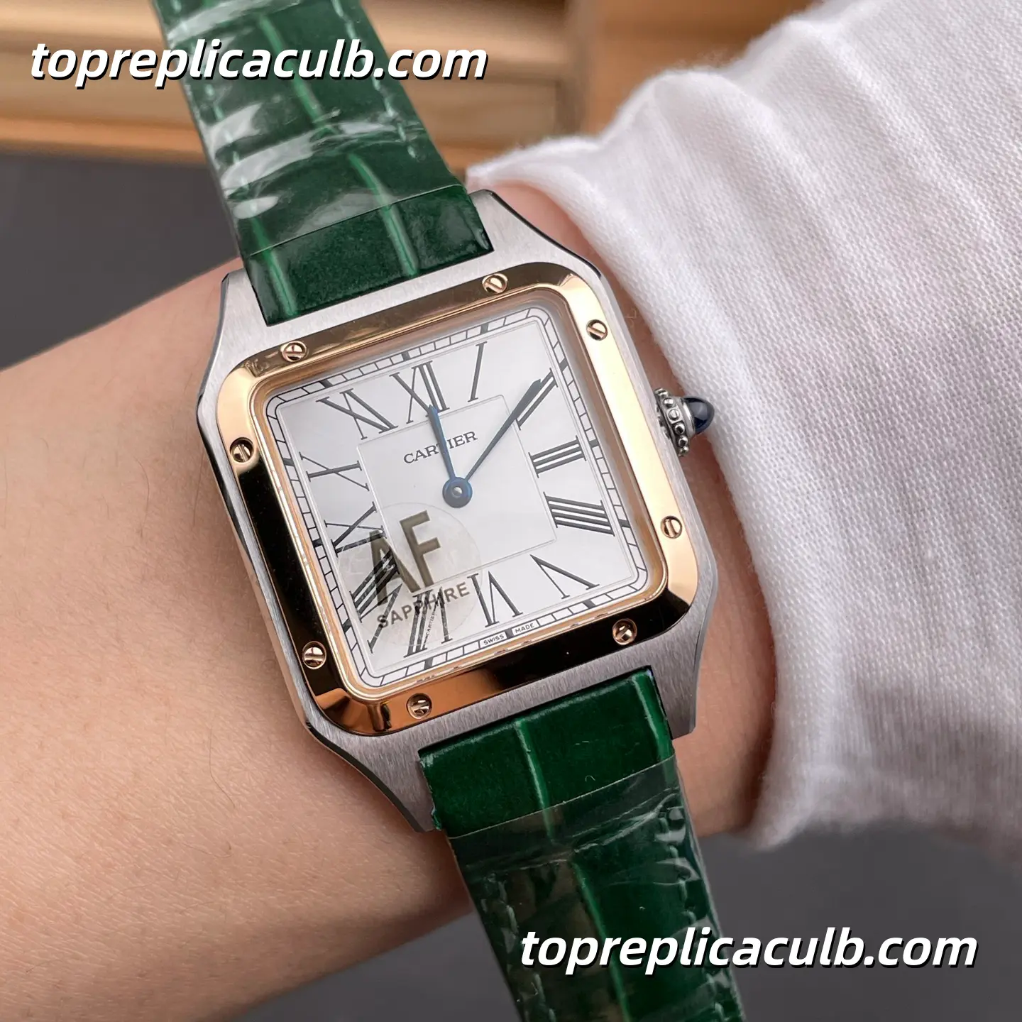 AF Factory Cartier Santos Super Clone Watch 31.4MM Silver Dial W2SA0011 - Image 2