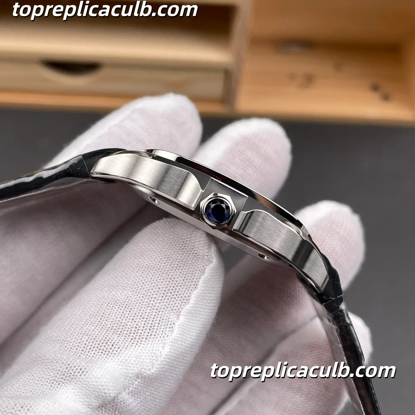 AF Factory Cartier Santos Super Clone Watch 35.1MM Gradient Brown Dial WSSA0065 - Image 7