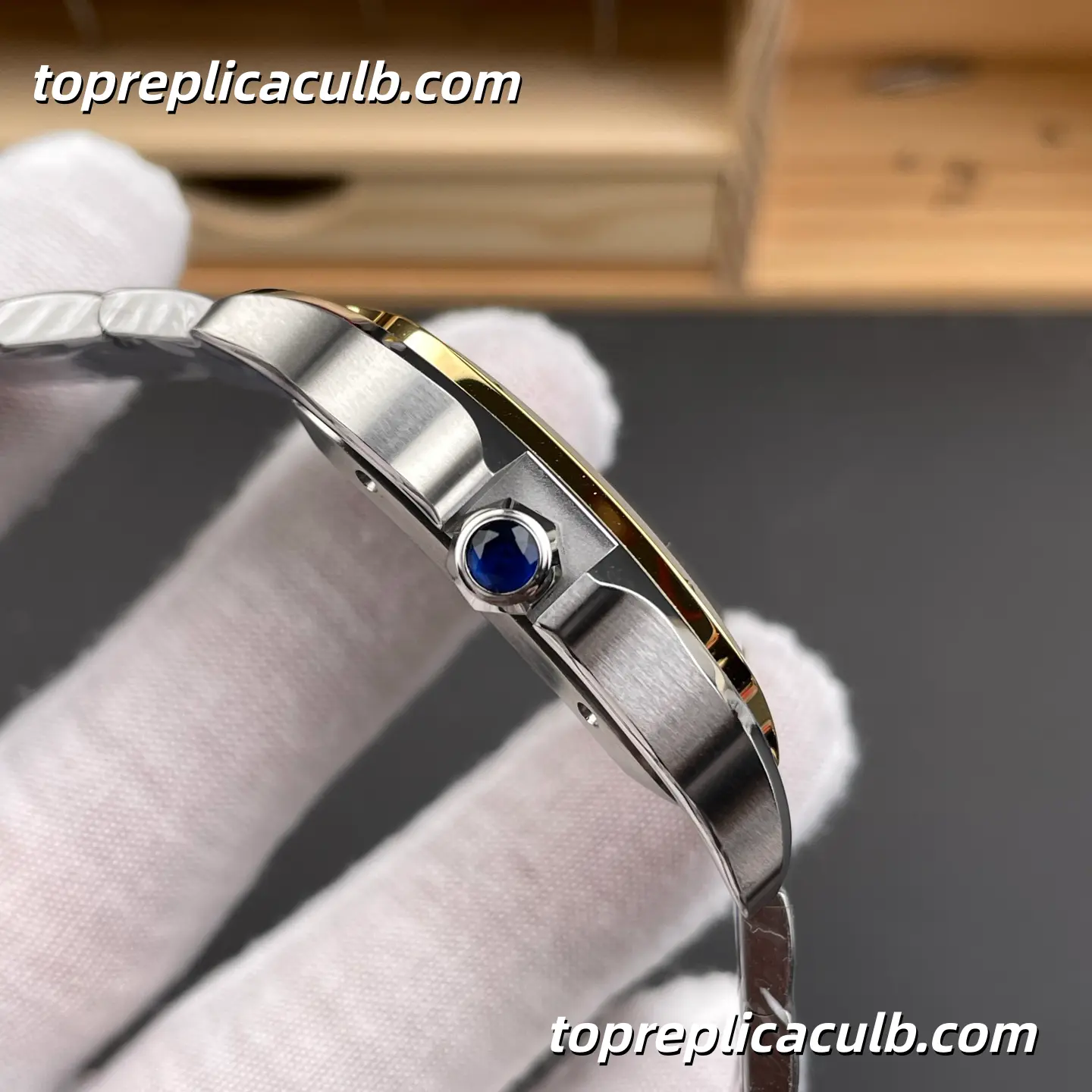 BV Factory Cartier Santos Large Model Super Clone Watch 39.8MM Silver Dial W2SA0009 - Image 5