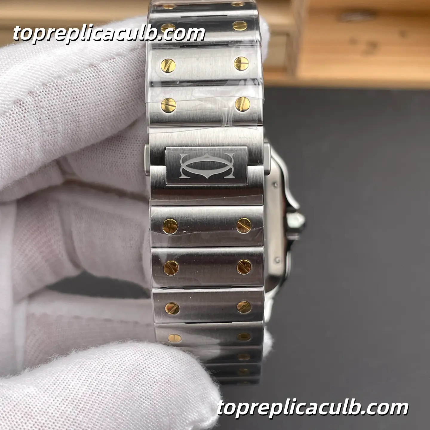 BV Factory Cartier Santos Large Model Super Clone Watch 39.8MM Silver Dial W2SA0009 - Image 8