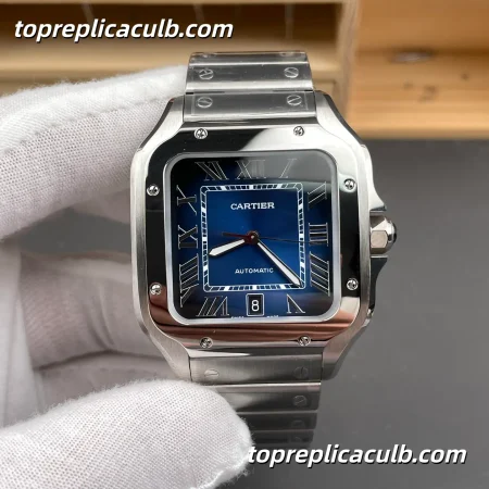 BV Factory Cartier Santos Super Clone Watch 39.8MM Blue Dial WSSA0030