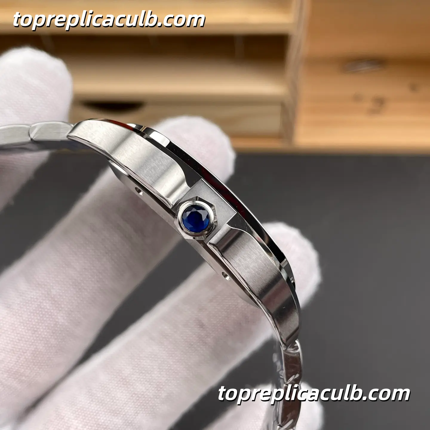 BV Factory Cartier Santos Super Clone Watch 39.8MM Blue Dial WSSA0030 - Image 5