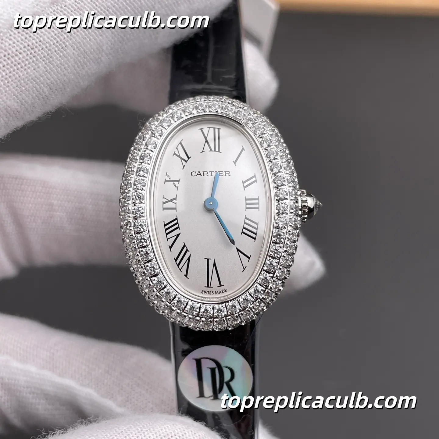 DR Factory Cartier Baignoire Small Model Super Clone Watch Silver Dial Diamond Bezel WJBA0015 - Image 3