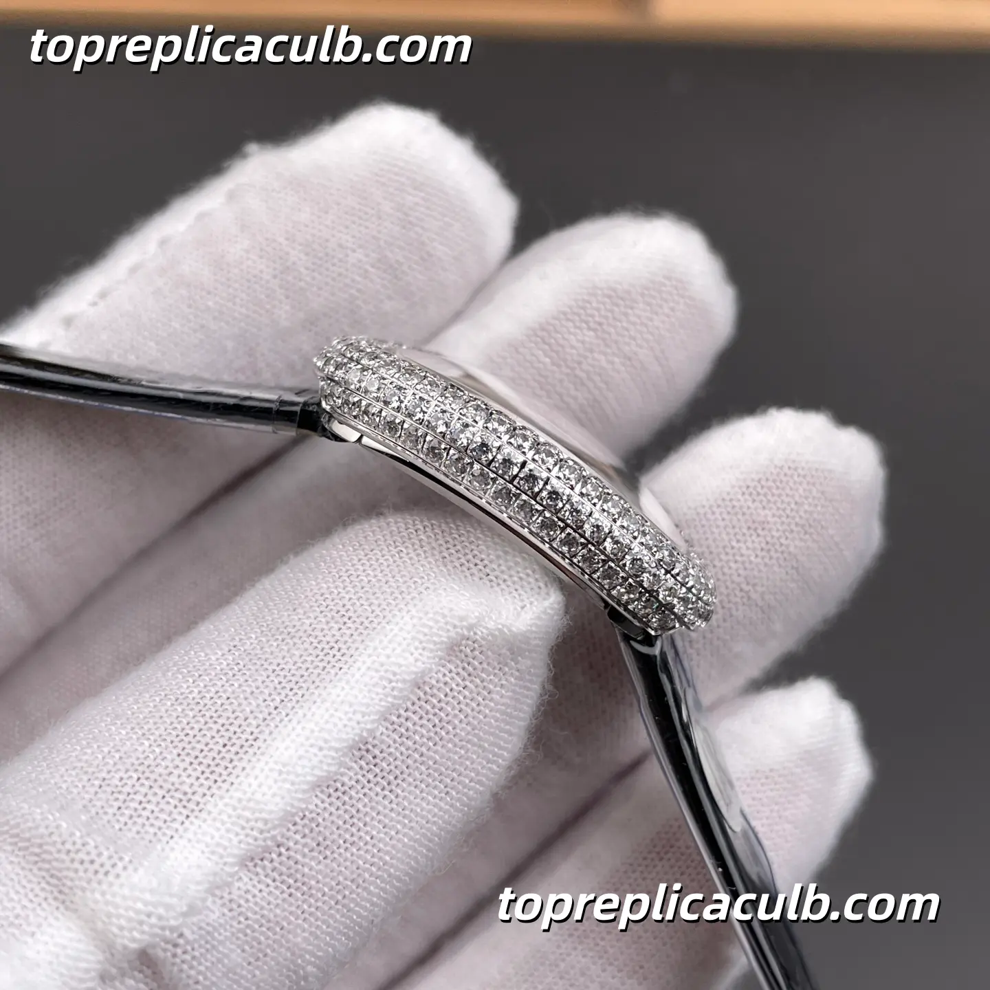 DR Factory Cartier Baignoire Small Model Super Clone Watch Silver Dial Diamond Bezel WJBA0015 - Image 5