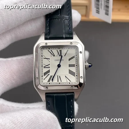 F1 Factory Cartier Santos Large Model Super Clone Watch 43.5MM Silver Dial WSSA0022