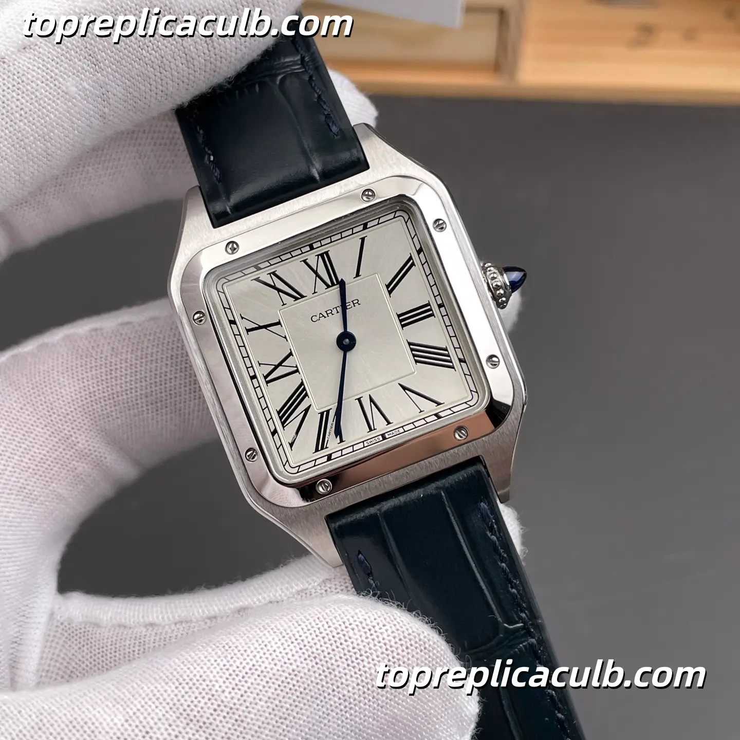 F1 Factory Cartier Santos Large Model Super Clone Watch 43.5MM Silver Dial WSSA0022 - Image 4
